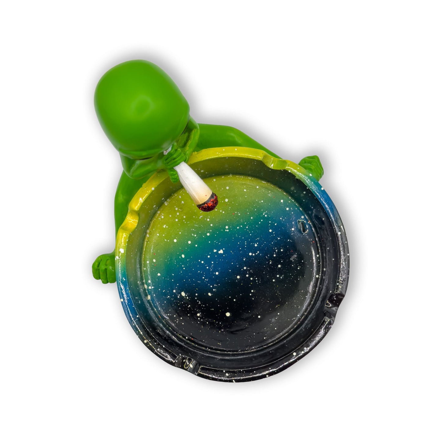 Obenansicht Alien Aschenbecher mit farbigem Innenbereich