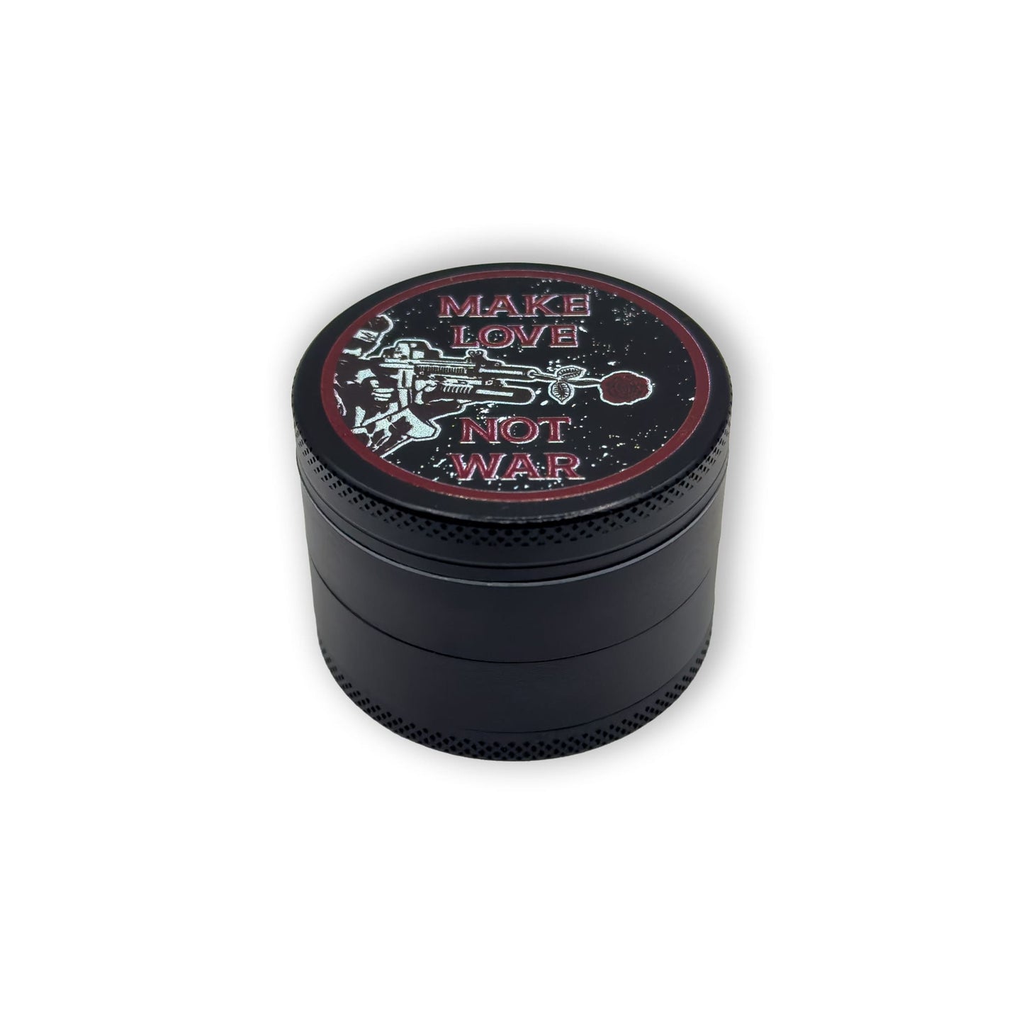 Geschlossener Grinder Make Love Not War von oben