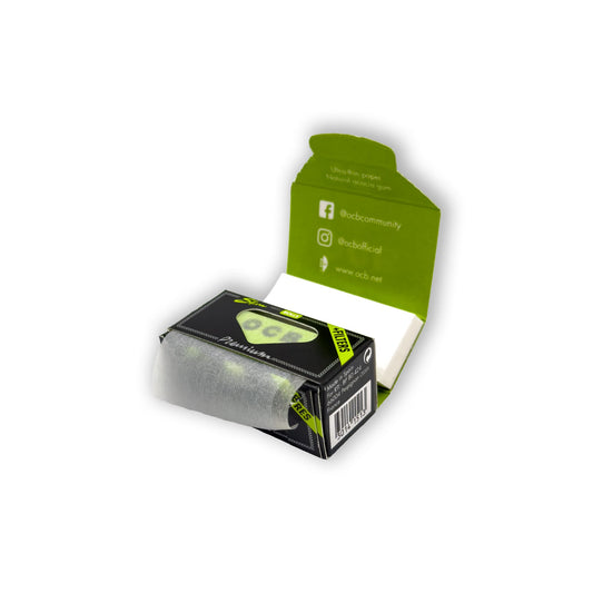 OCB Slim Rolls mit Filter Tips – geöffnete Kombipackung mit ultradünnem Papier und Tips