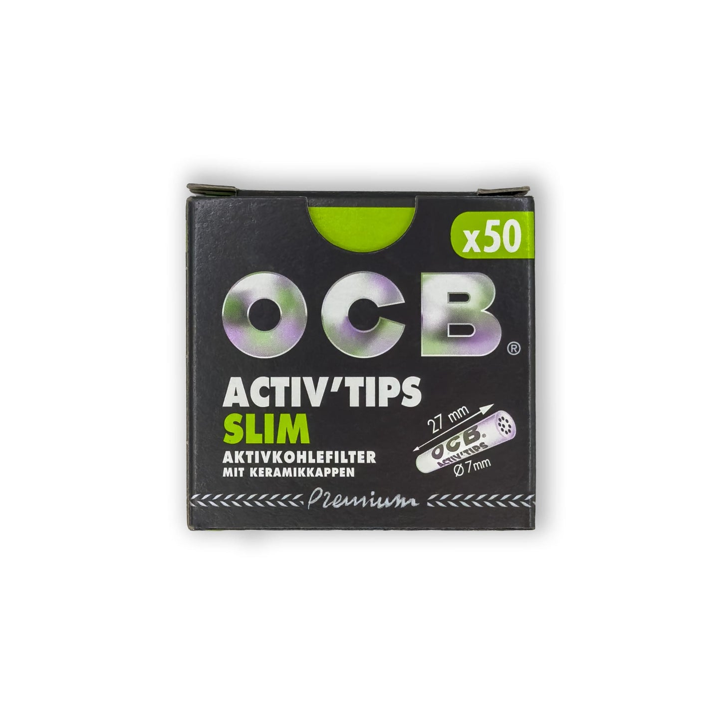 OCB Aktivkohlefilter Slim mit Keramikkappen für kühleren Rauch