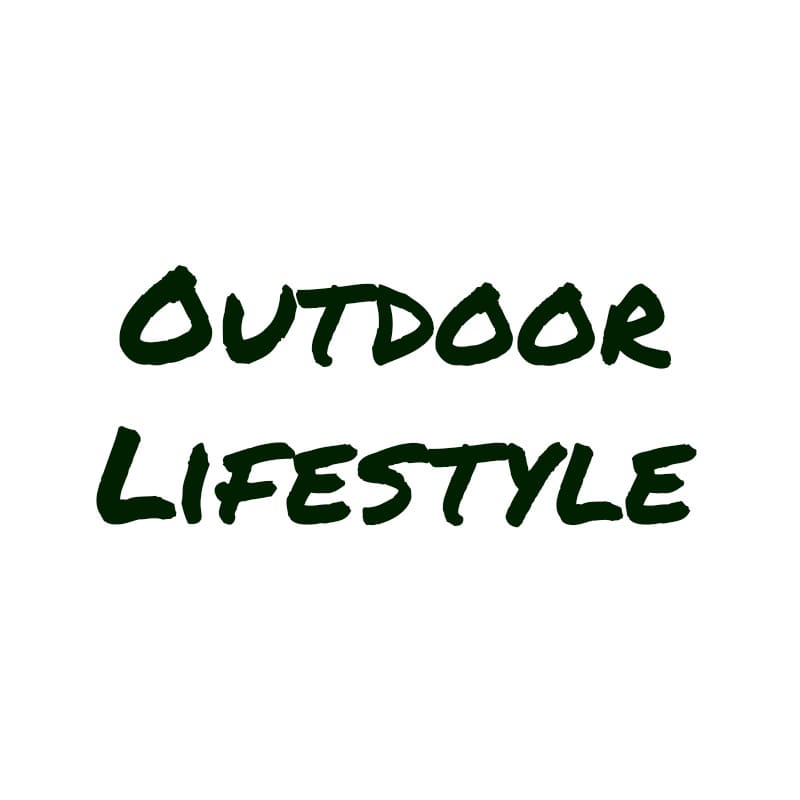 Kategoriename 'Outdoor Lifestyle' in stilvoller Schrift auf einfachem Hintergrund