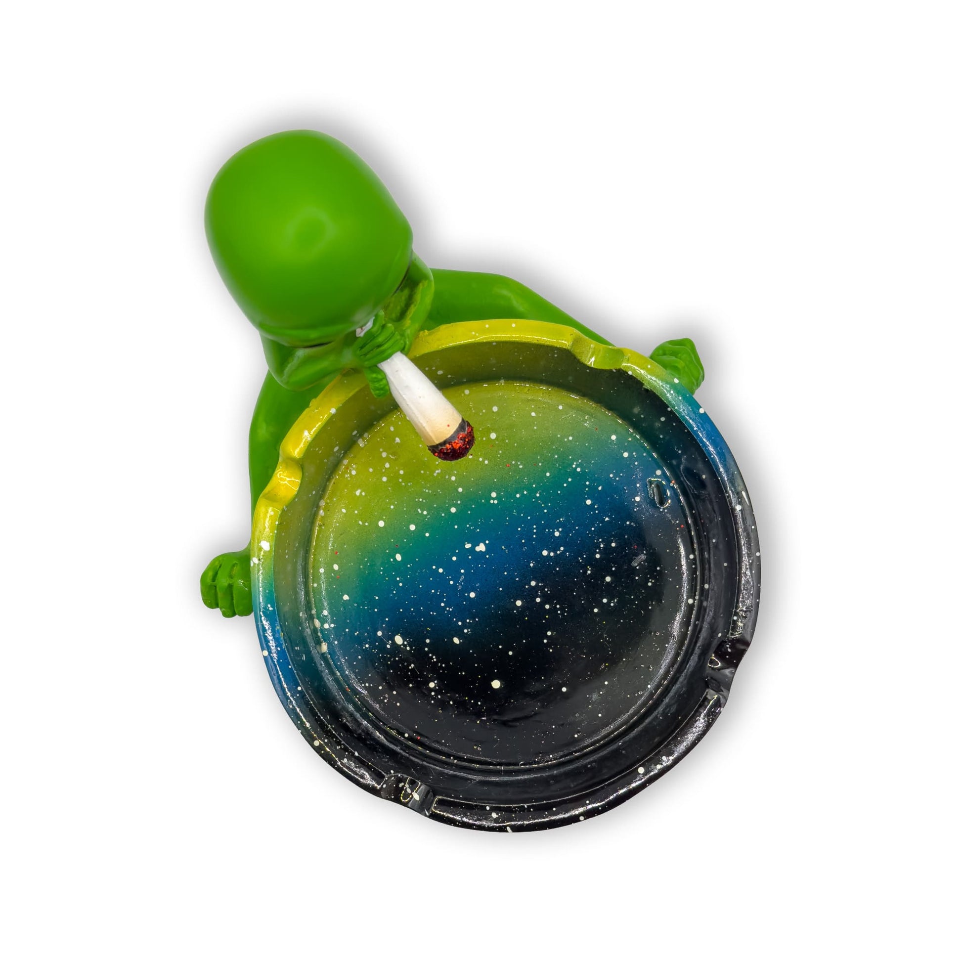 Obenansicht Alien Aschenbecher mit farbigem Innenbereich