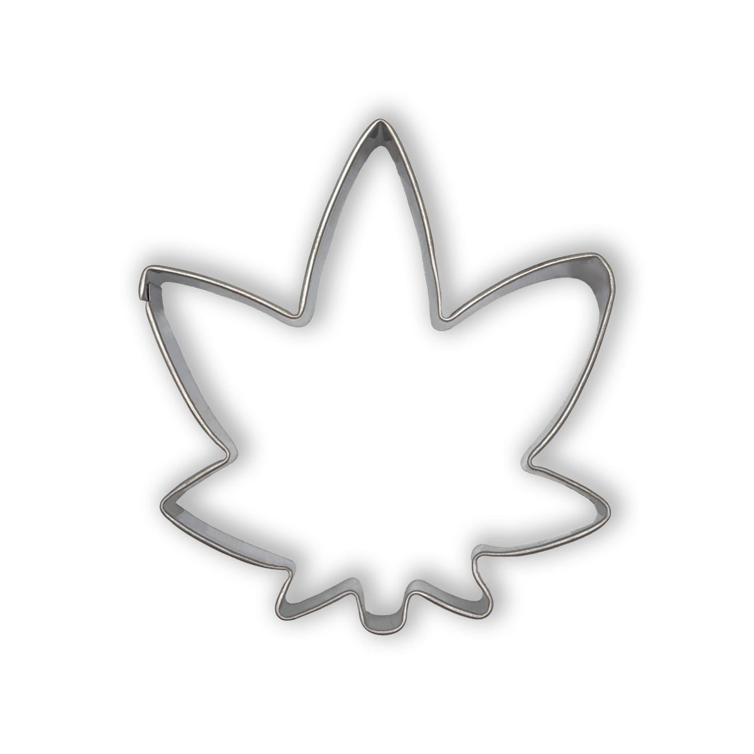 Ausstechform Hanfblatt aus Metall – Frontalansicht auf weißem Hintergrund