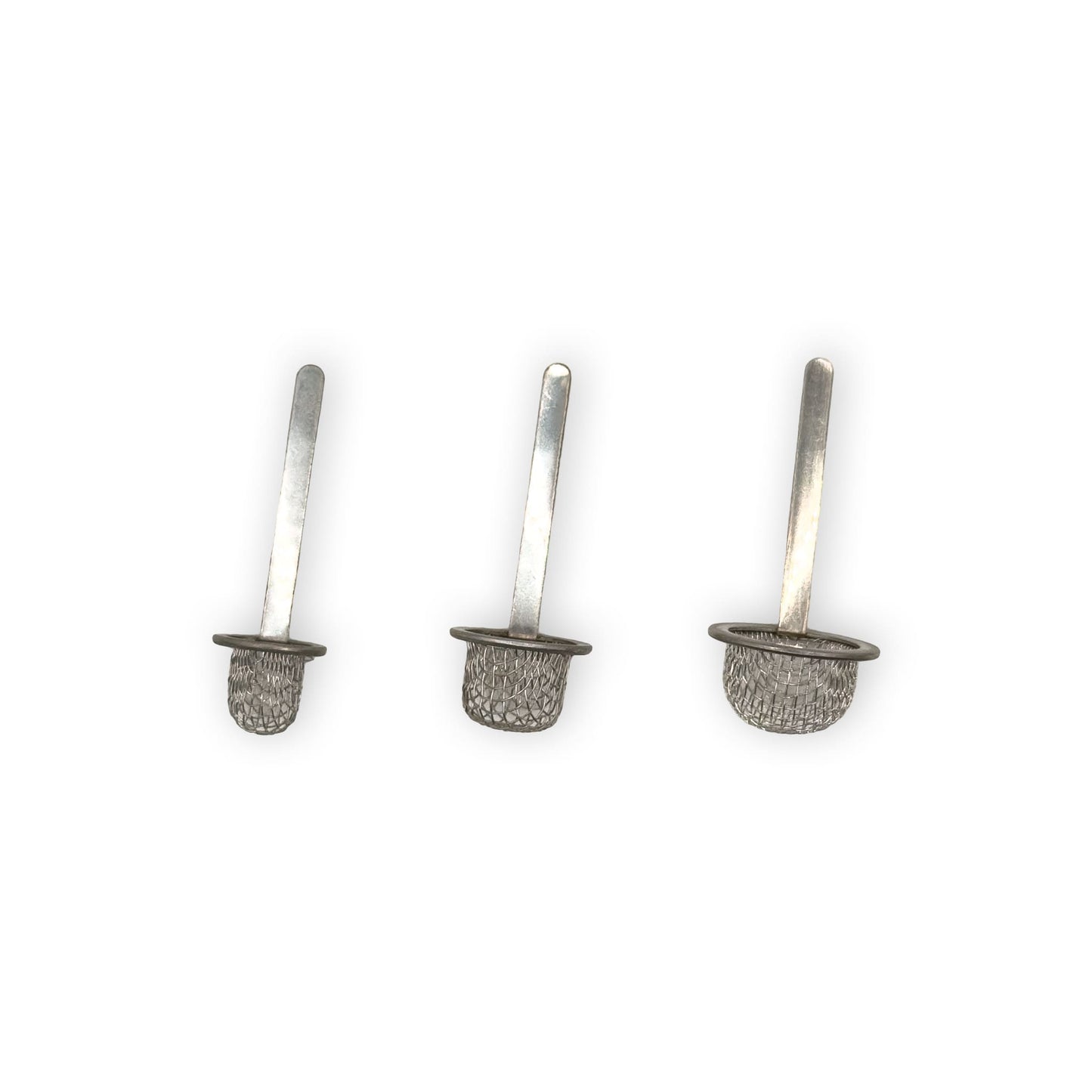 Kugelsiebe aus Stahl 12 15 18 mm mit Haltearm für Bong und Pfeifenköpfe