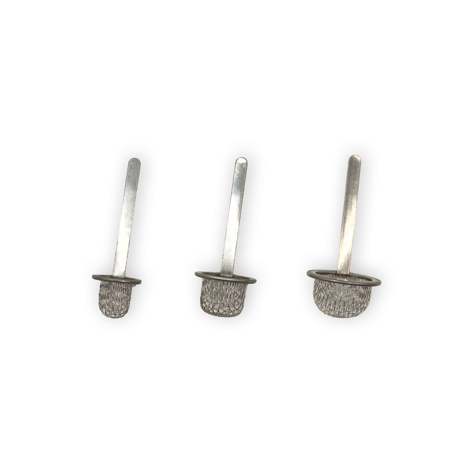 Kugelsiebe aus Stahl 12 15 18 mm mit Haltearm für Bong und Pfeifenköpfe