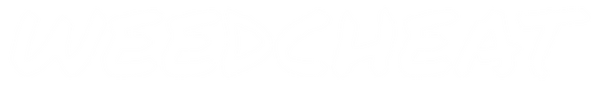 WeedCheat Logo – weißer Schriftzug auf transparentem Hintergrund, nachhaltiger Cannabis-Shop aus Deutschland